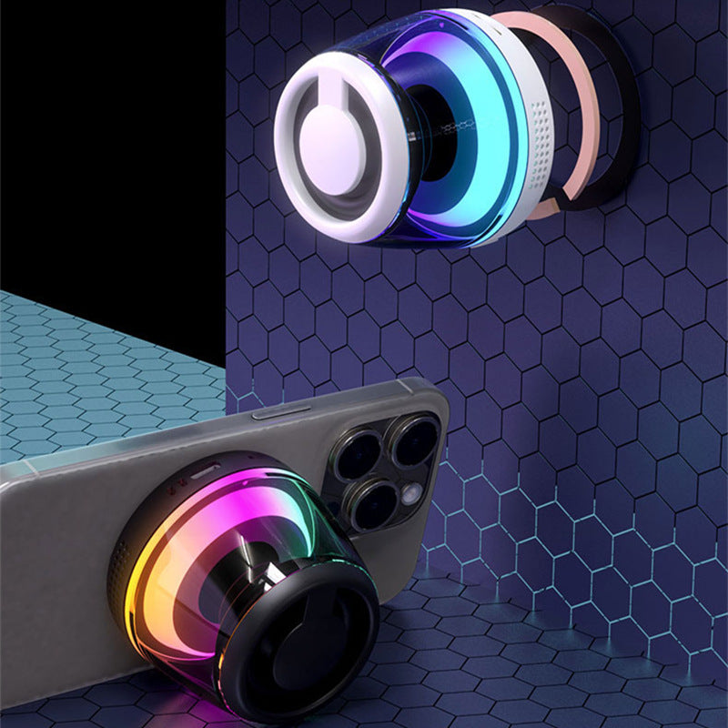 Magnetic Speaker Phone Holder Portable RGB Light Bluetooth Speaker Subwoofer Outdoor TWS Speaker