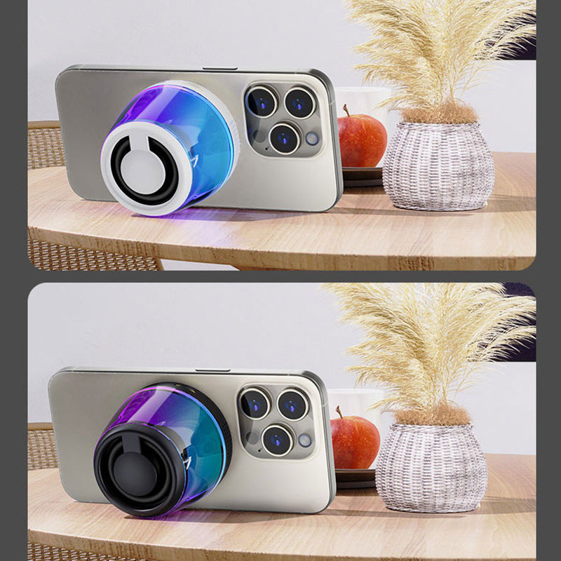 Magnetic Speaker Phone Holder Portable RGB Light Bluetooth Speaker Subwoofer Outdoor TWS Speaker