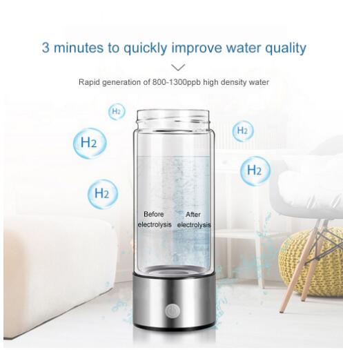 420ml Hydrogen Rich Water Generator Alkaline Rechargeable Energy Glass Bottle Anion Water Ionizer Anti Aging USB Healthy Cup