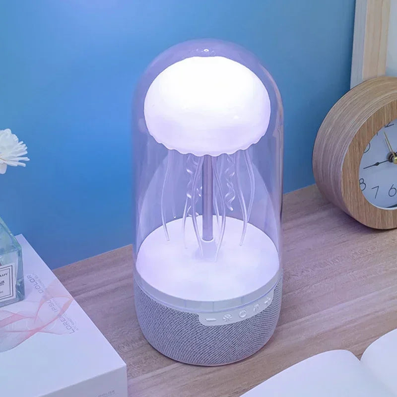 Creative Colorful Jellyfish Lamp Bluetooth Speaker HiFi Stereo 1800mAh Sports Jellyfish Speaker with Lights for Home Office